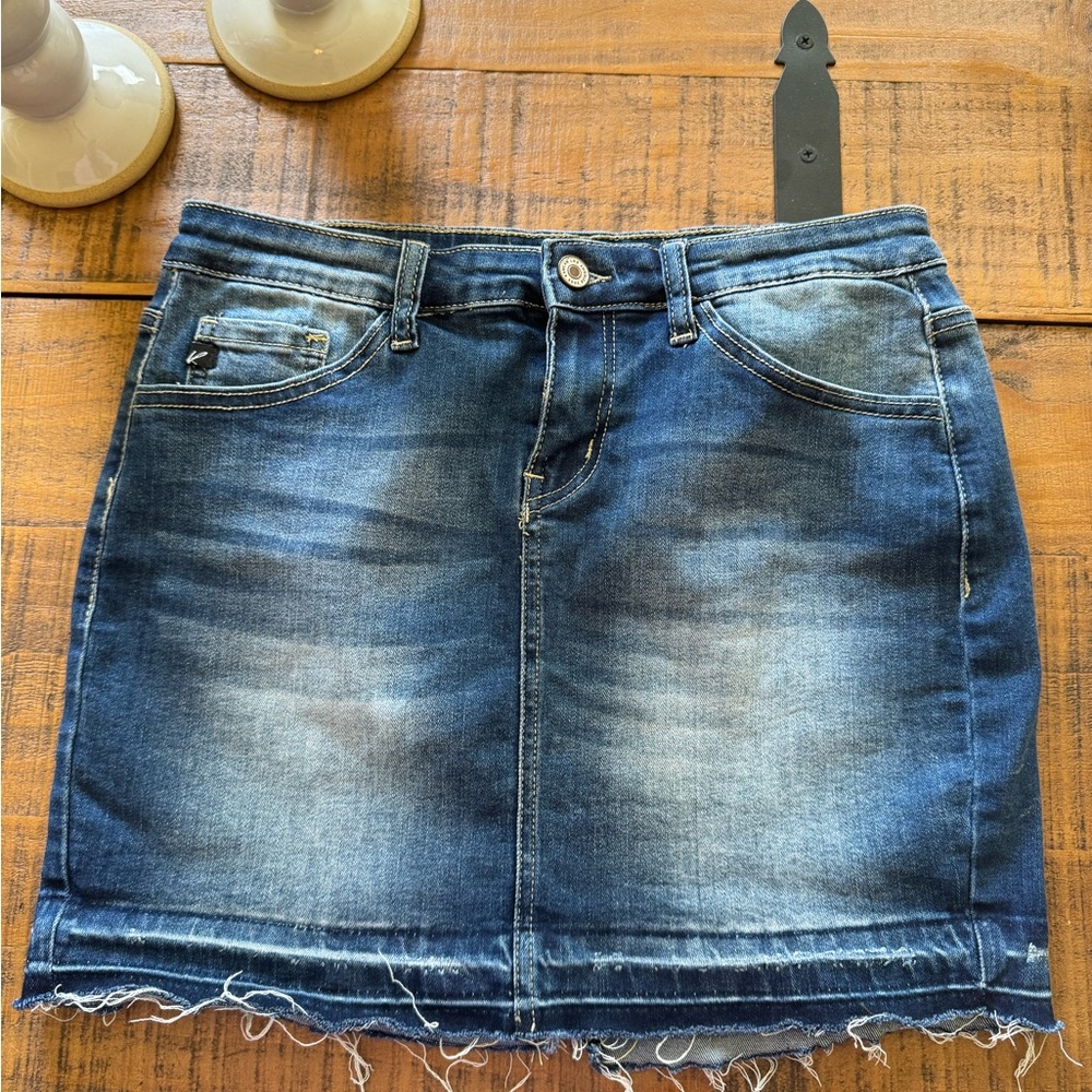 KanCan Dark Wash Denim Mini Skirt